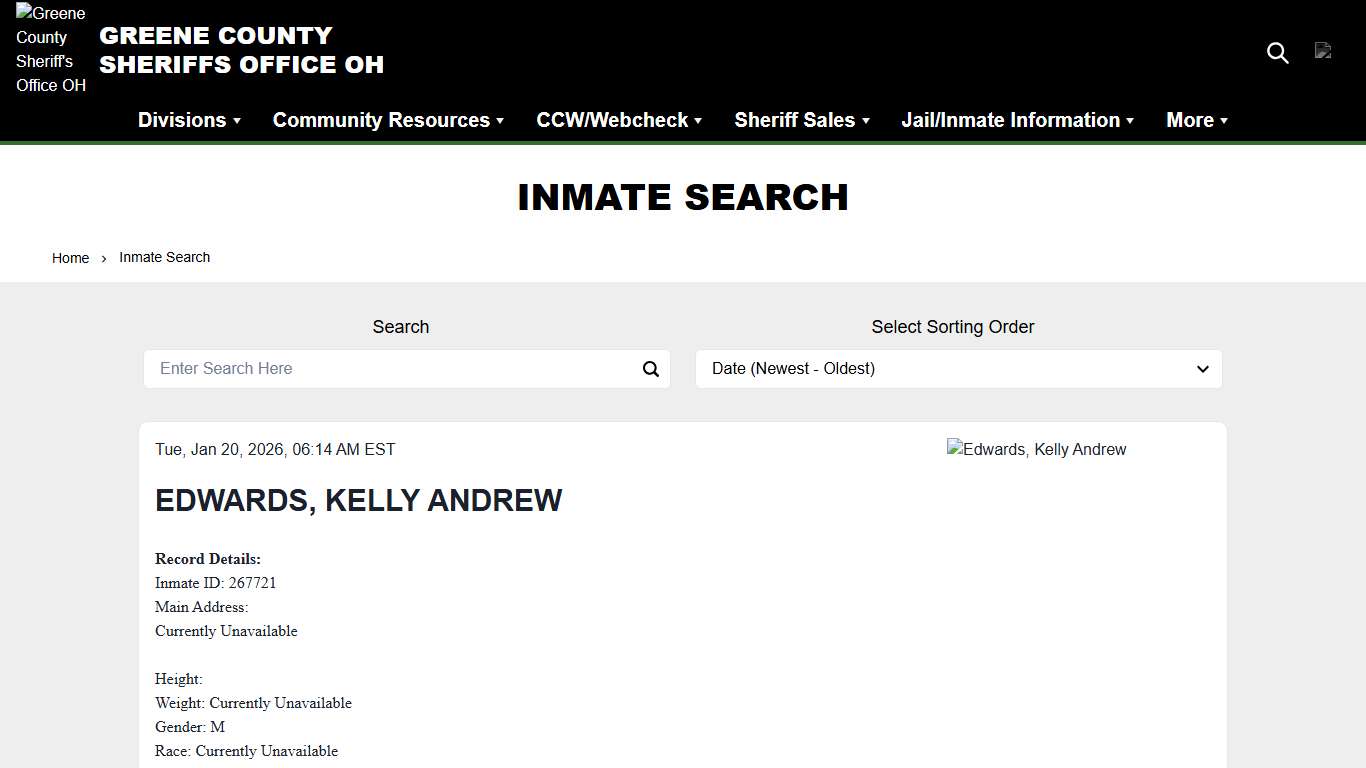 Inmate Search | Greene County Sheriff's Office OH