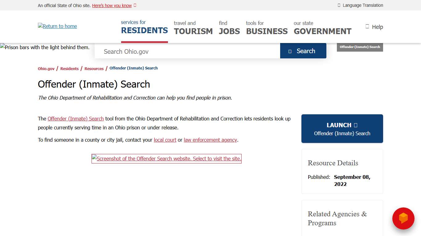Offender (Inmate) Search | Ohio.gov | Official Website of the State of Ohio