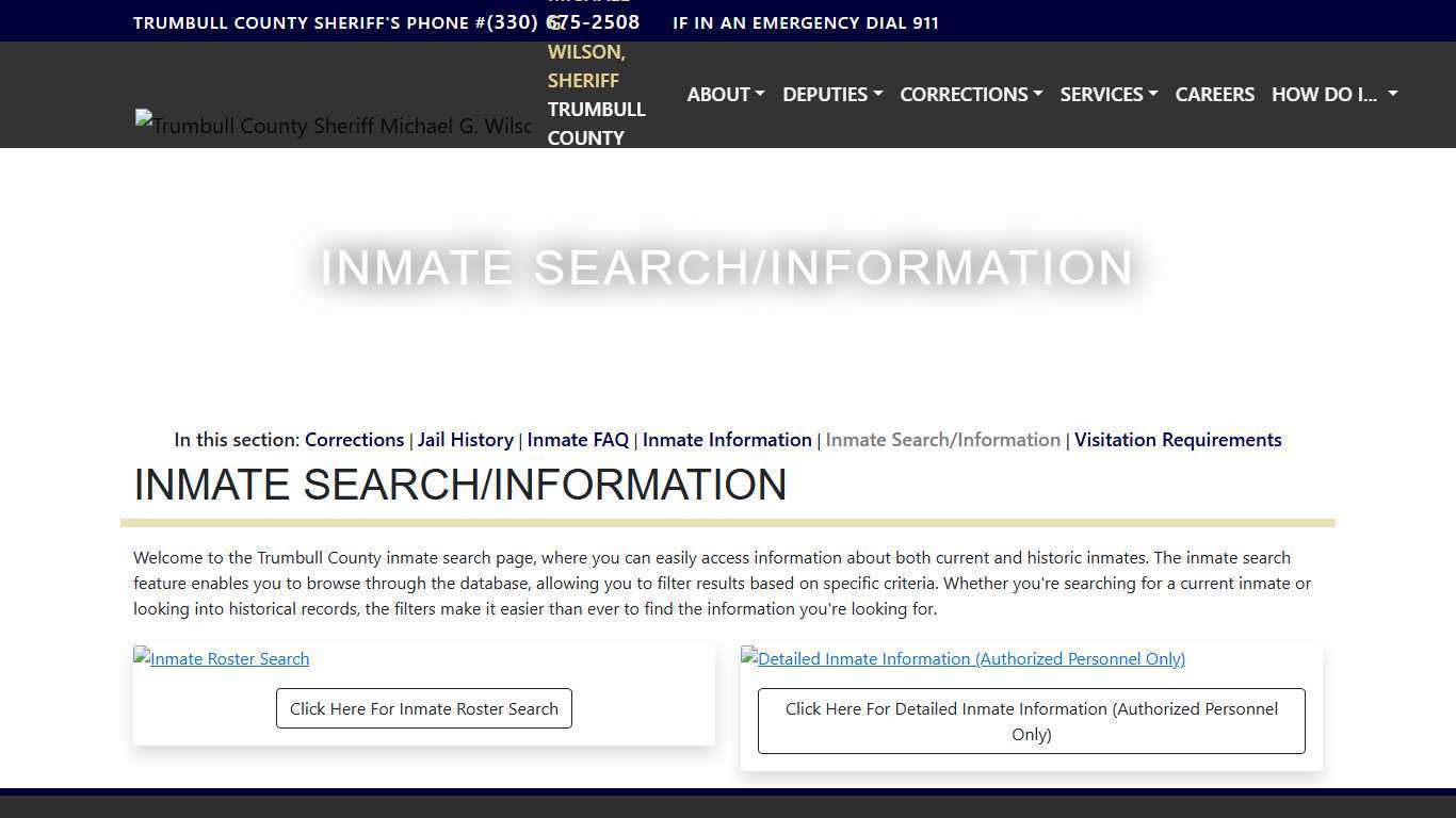 Inmate Search - Sheriff Trumbull County